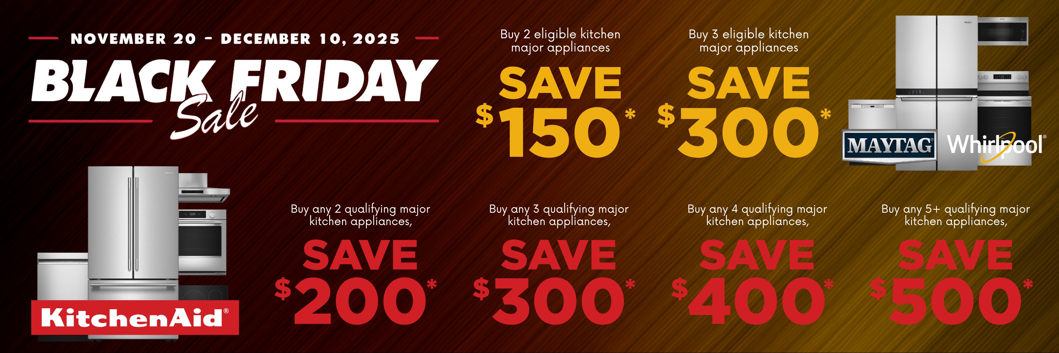KitchenAid/Whirlpool/Maytag appliances promotion