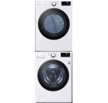 LG 3-pc Stackable WM3600HWA Washer, DLE3600W Electric Dryer, & KSTK4 Stacking Kit