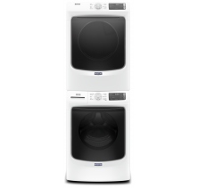 Maytag 3-pc Stackable MHW5630HW Washer & YMED5630HW Electric Dryer & Stacking Kit W10869845